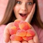 Haribo Gummy Peaches Watermelon Wedges Sweet Candy, Bag of Gummies | Bulk Candy