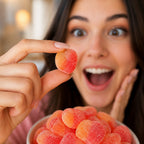 Haribo Gummy Peaches Watermelon Wedges Sweet Candy, Bag of Gummies | Bulk Candy