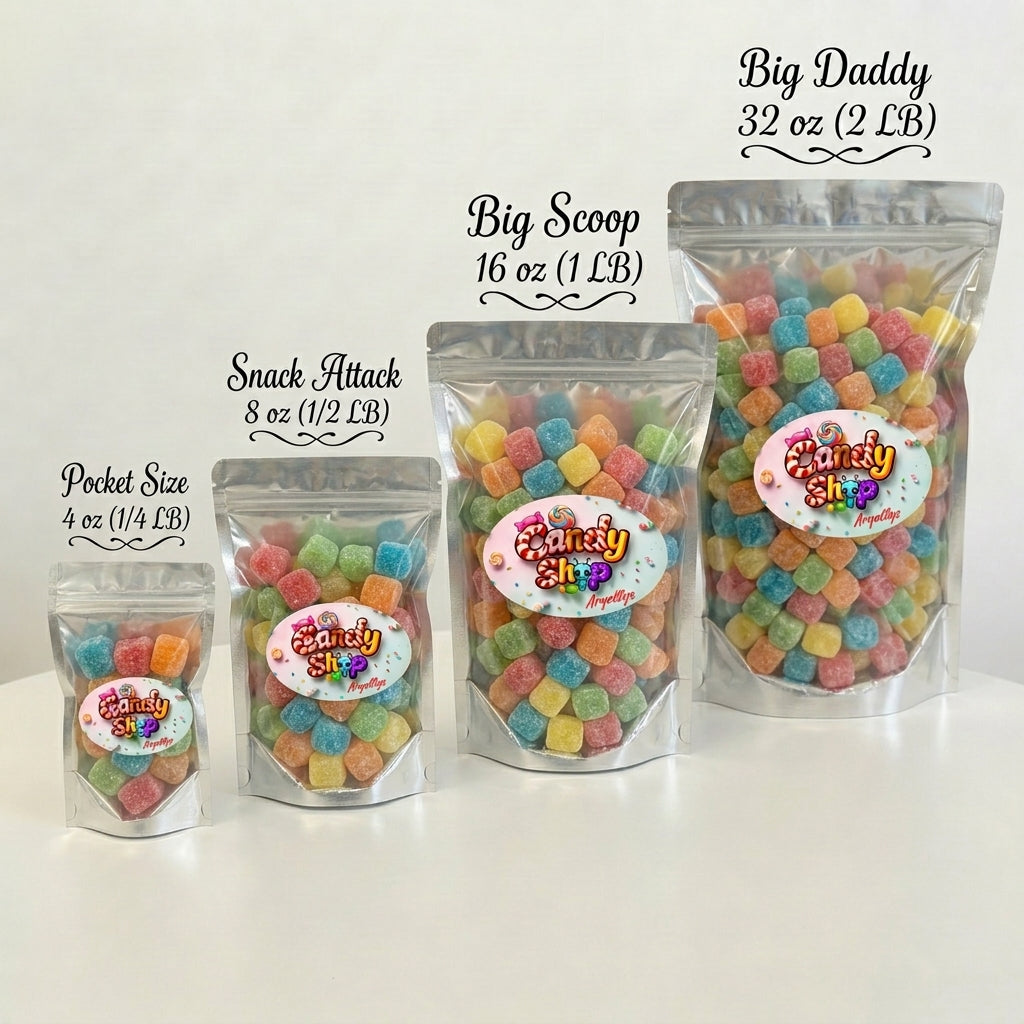 Rainbow Cubes Sour Gummy Candy | Bag of Gummies | Bulk Candy