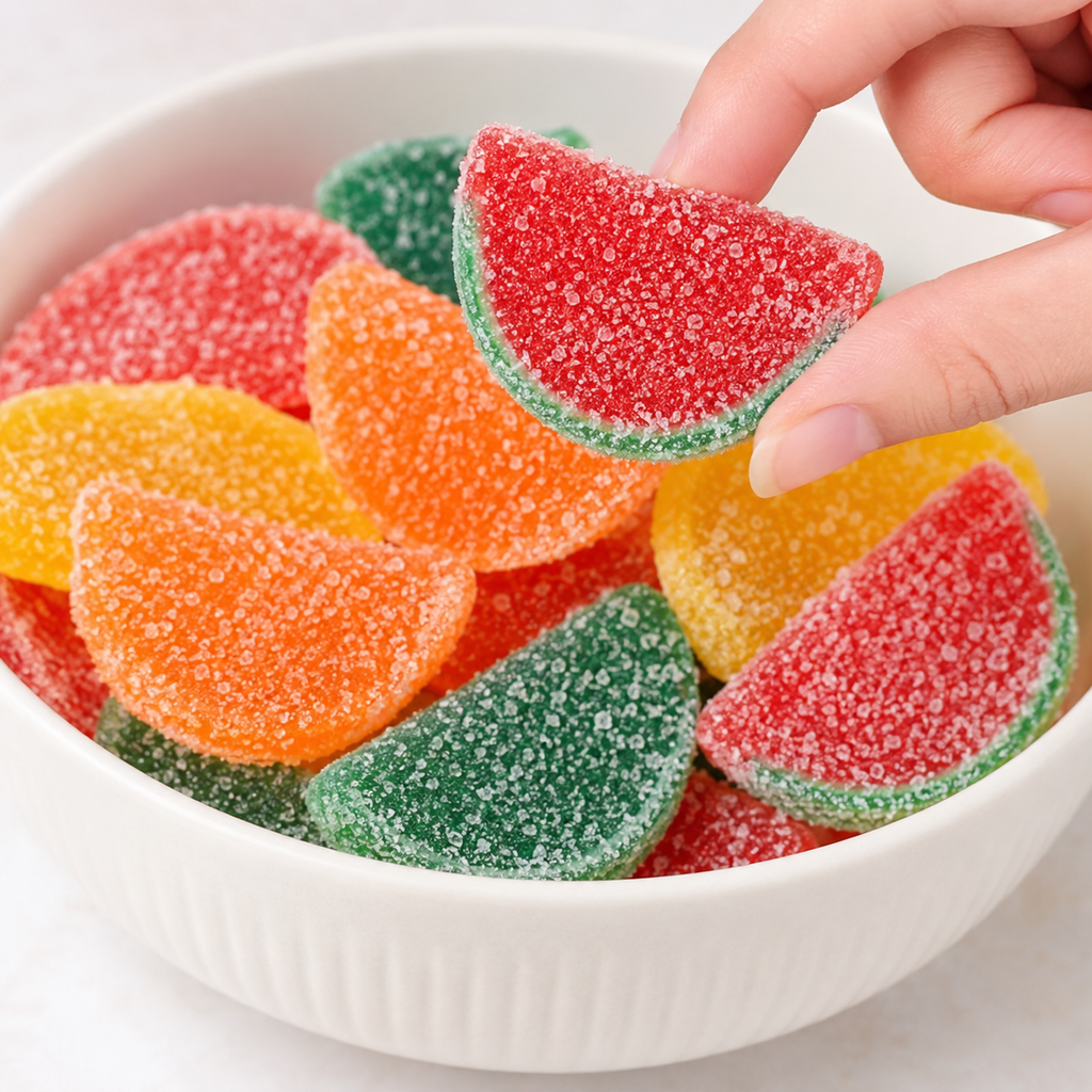 Gourmet Fruit Slices Candy | Large Sugar-Coated Fruit Candy | Choose Your Flavor