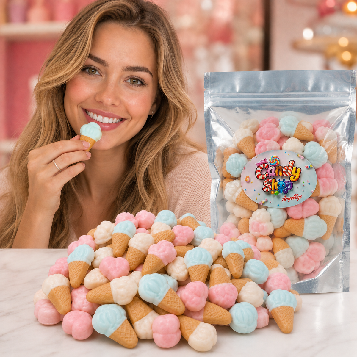 Ice Cream Cones Gummy Candy, Bag of Gummies | Bulk Candy