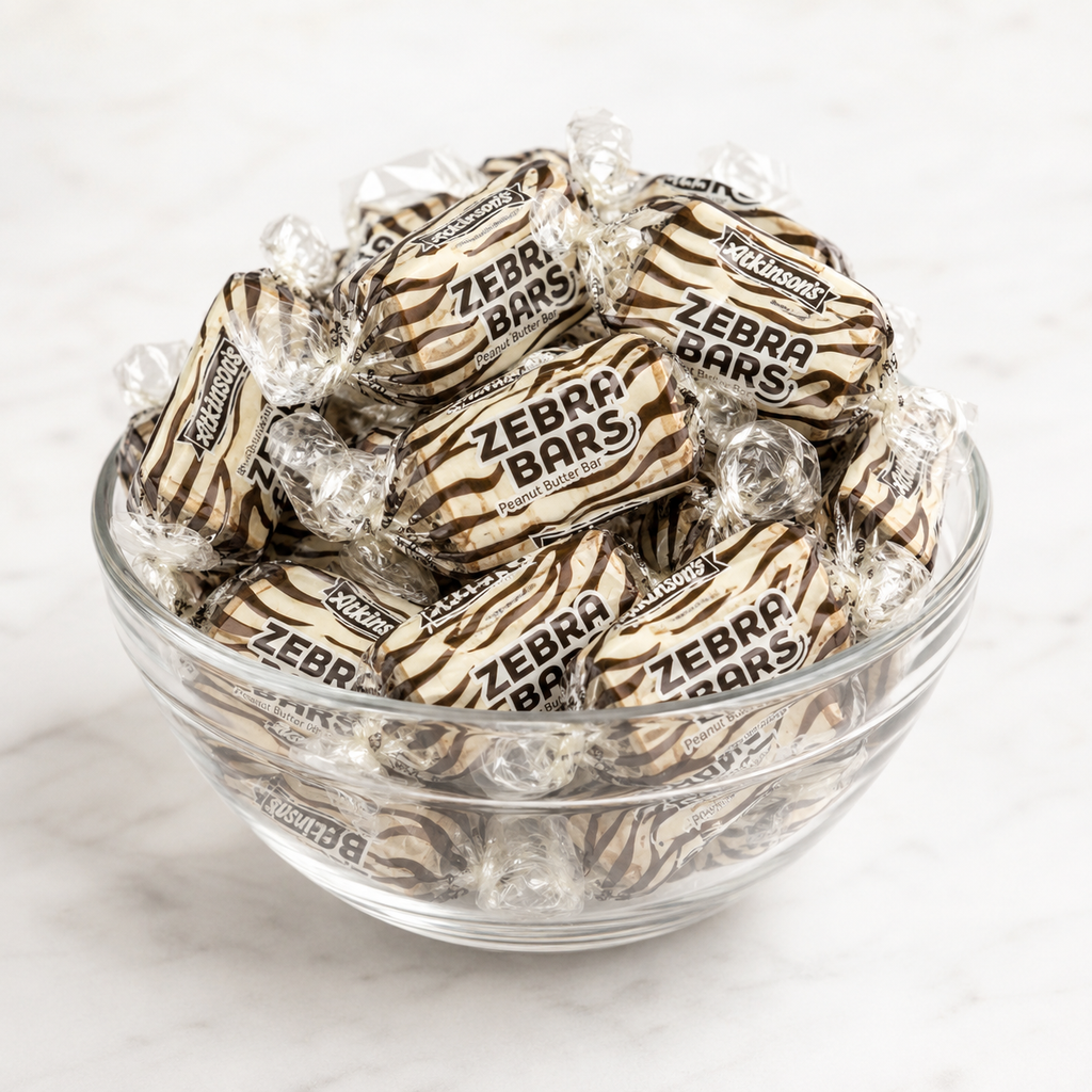 Zebra Bars Peanut Butter Candy - Nostalgia Hard Candy