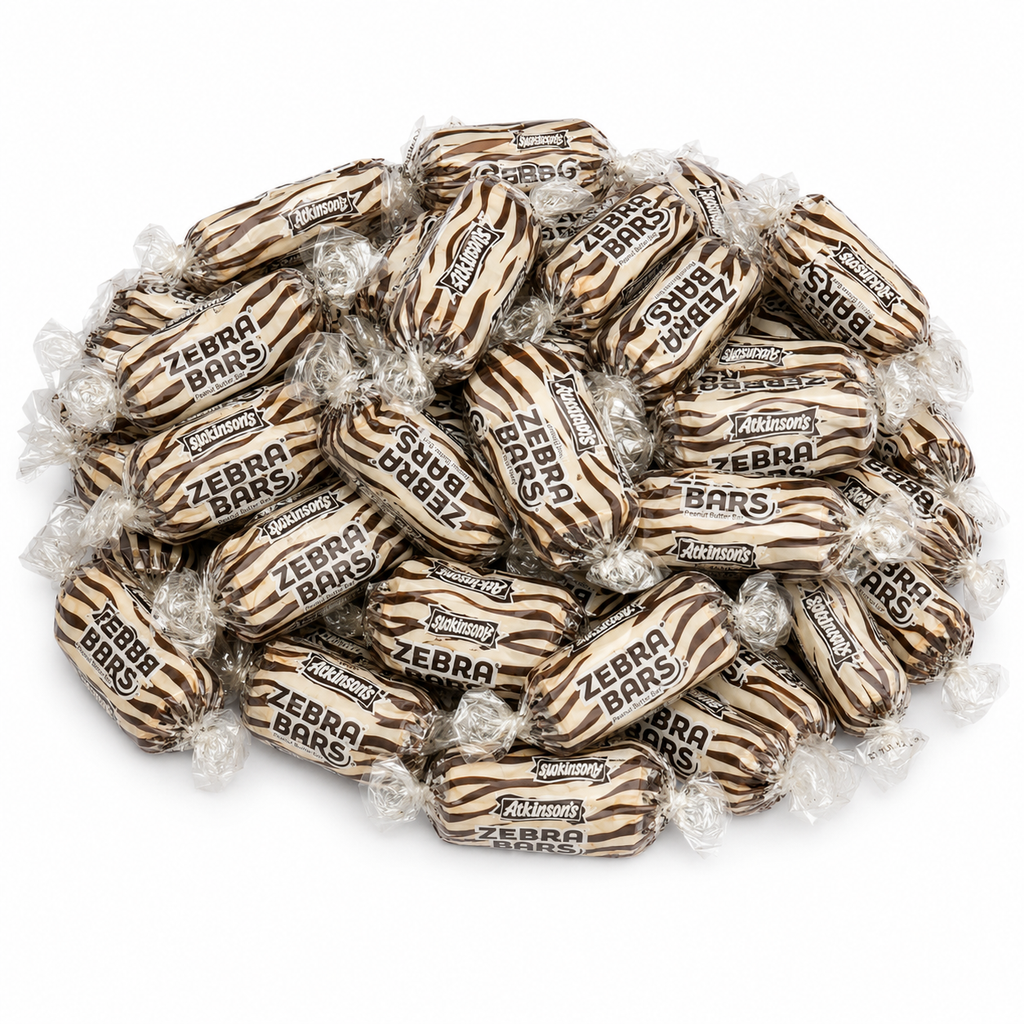 Zebra Bars Peanut Butter Candy - Nostalgia Hard Candy