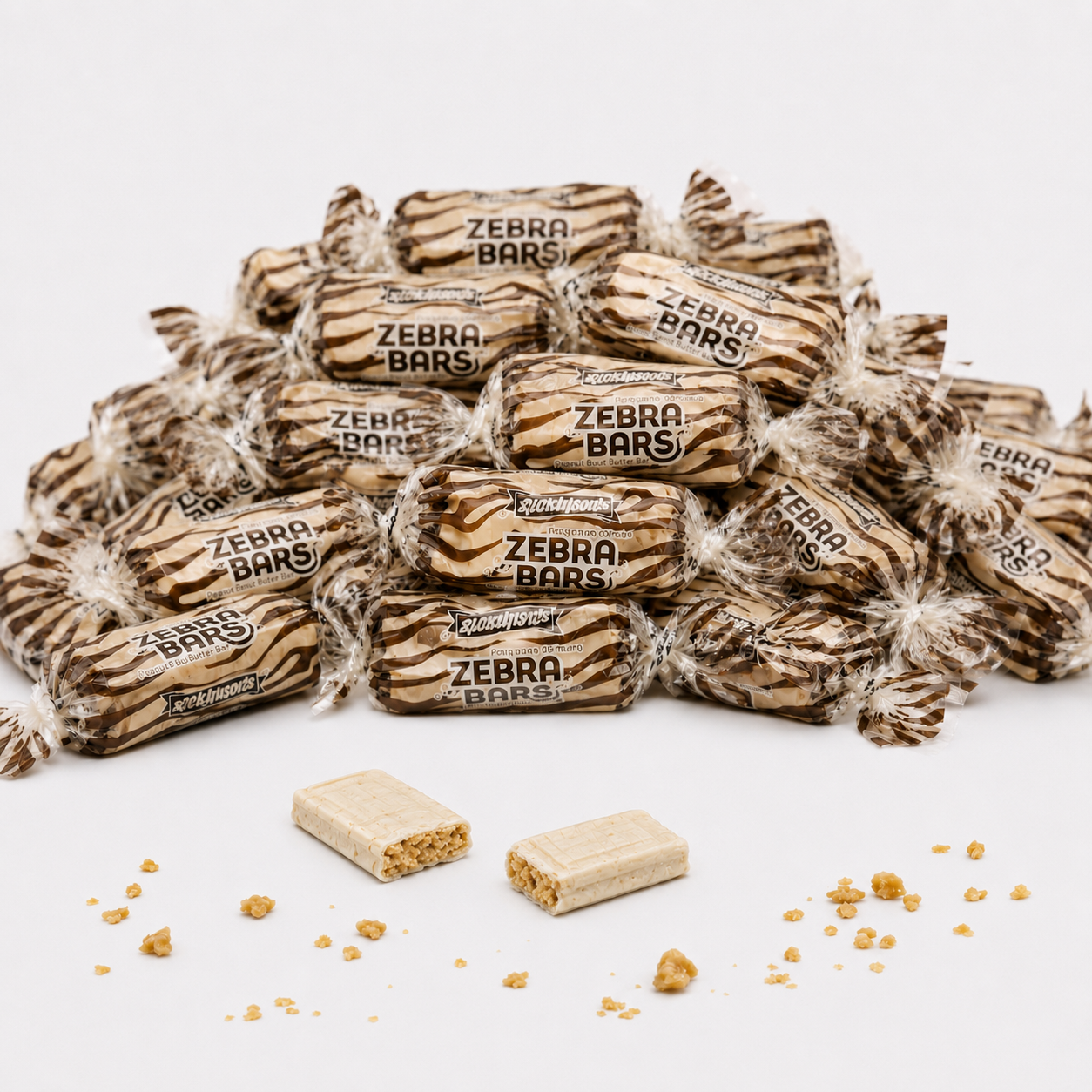 Zebra Bars Peanut Butter Candy - Nostalgia Hard Candy