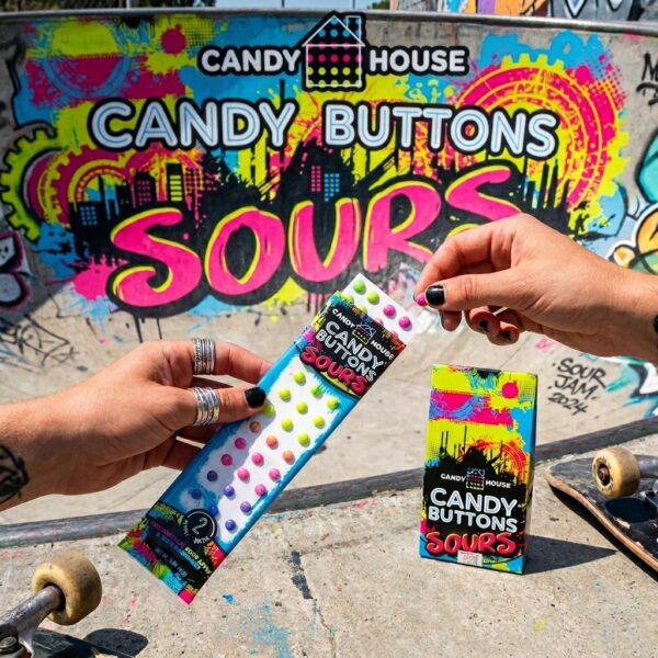 Sour Candy Buttons | Nostalgia Sour Dots -Watermelon, Sour Apple and Blue Raspberry 1 candy buttons sour