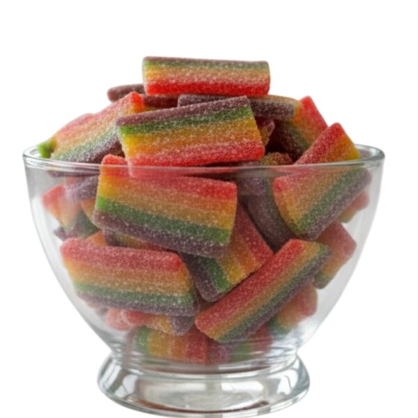 Dorval 9" Power Sour Belts Candy | Rainbow, Strawberry, Watermelon & Blue Raspberry | Gelatin-Free Sour Candy (Your Selection) 6 candy shop package 4 2