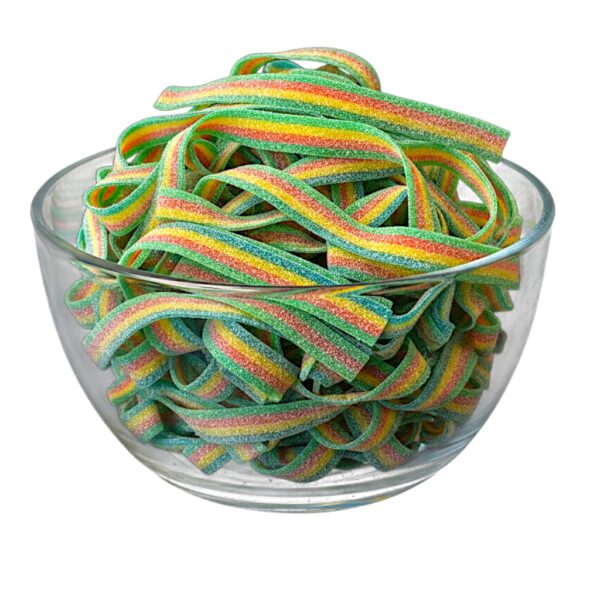 Dorval 9" Power Sour Belts Candy | Rainbow, Strawberry, Watermelon & Blue Raspberry | Gelatin-Free Sour Candy (Your Selection) 5 rainbow 44
