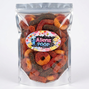 Aliens Poop Revolcado Gummy Mix 1 Pound| Chamoy Spicy Mexican Candy with Chili Powder(Watermelon Rings, Peach Rings & Worms) - Image 9