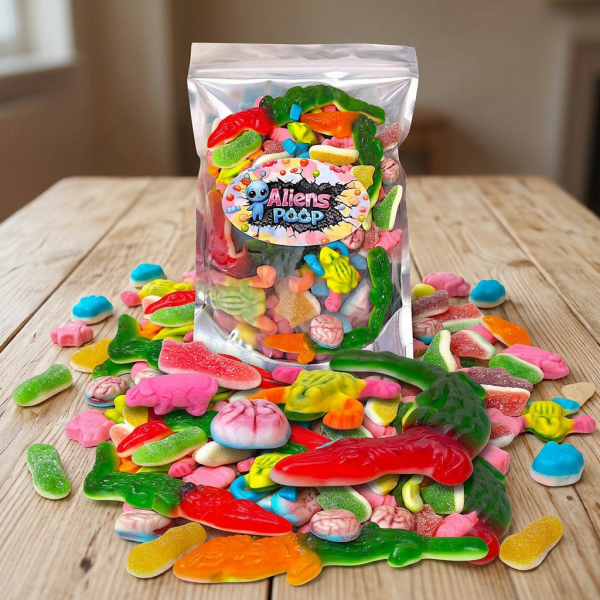 Aliens Poop Weird Gummy Mix 1 POUND | 5 Different Forms Funny Novelty Gummy Candy Mix 7 weird forms 234