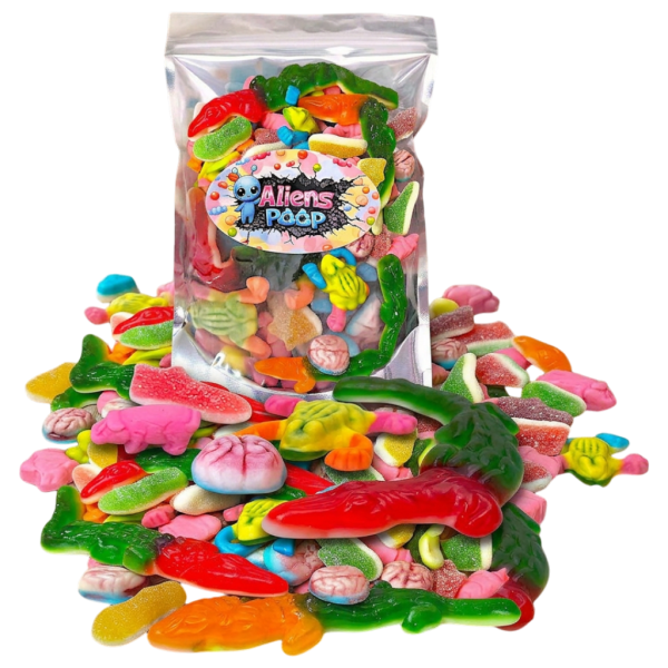 Aliens Poop Weird Gummy Mix 1 POUND | 5 Different Forms Funny Novelty Gummy Candy Mix 1 weird forms 33