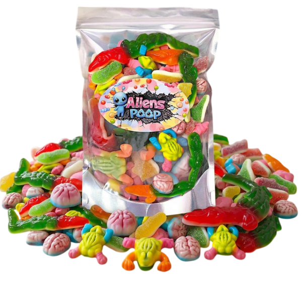 Aliens Poop Weird Gummy Mix 1 POUND | 5 Different Forms Funny Novelty Gummy Candy Mix 8 weird forms123