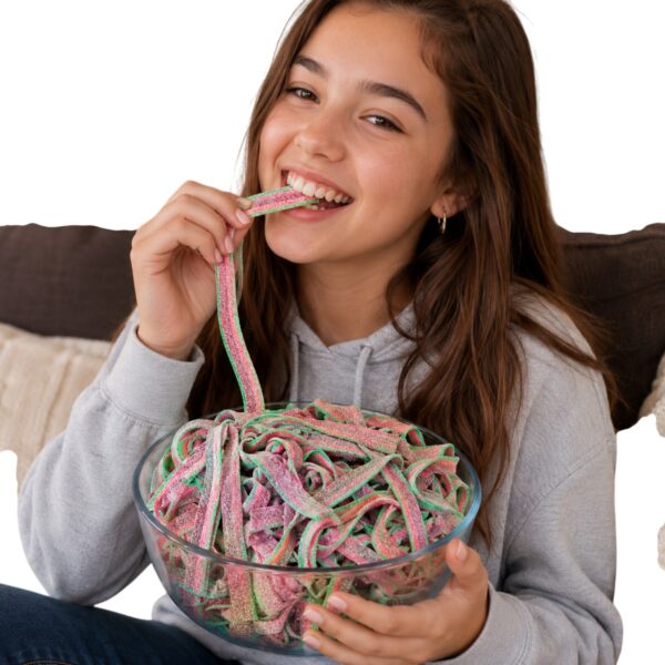 9" Watermelon Sour Belts | 16 oz (1 LB) Gelatin-Free - Bulk Candy - By Dorval 1 Aryellys candy shop23 2 2
