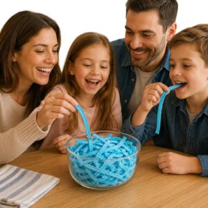 9" Blue Raspberry Sour Belts | 32 oz (2 LB) Gelatin-Free - Bulk Candy - By Dorval - Image 4