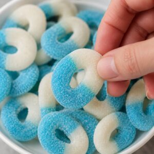 Blue Raspberry Rings Gummy Candy | 16 oz (1 LB) Bag of Gummies | Bulk Candy
